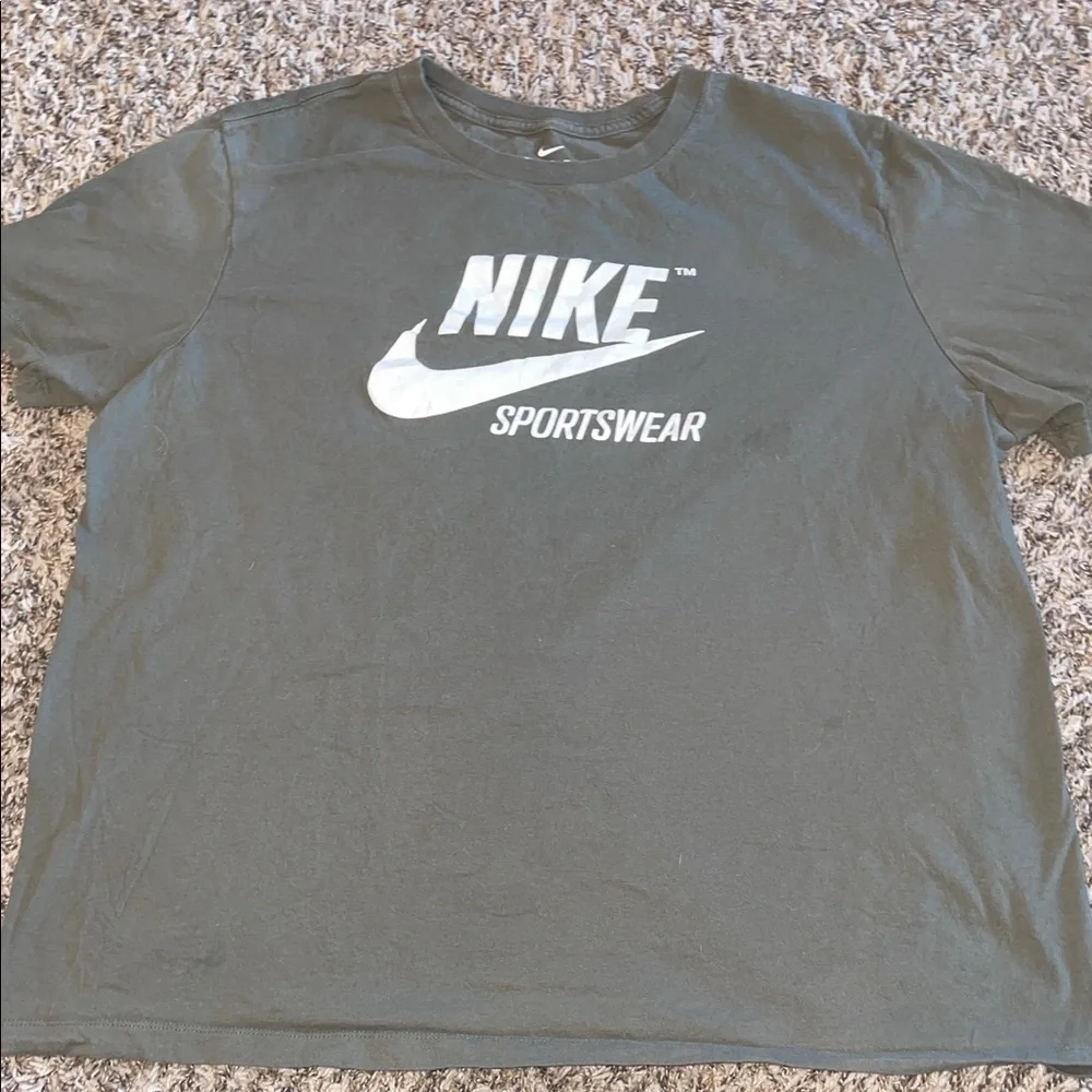 Nike Olive Sportswear Tee with White Logo